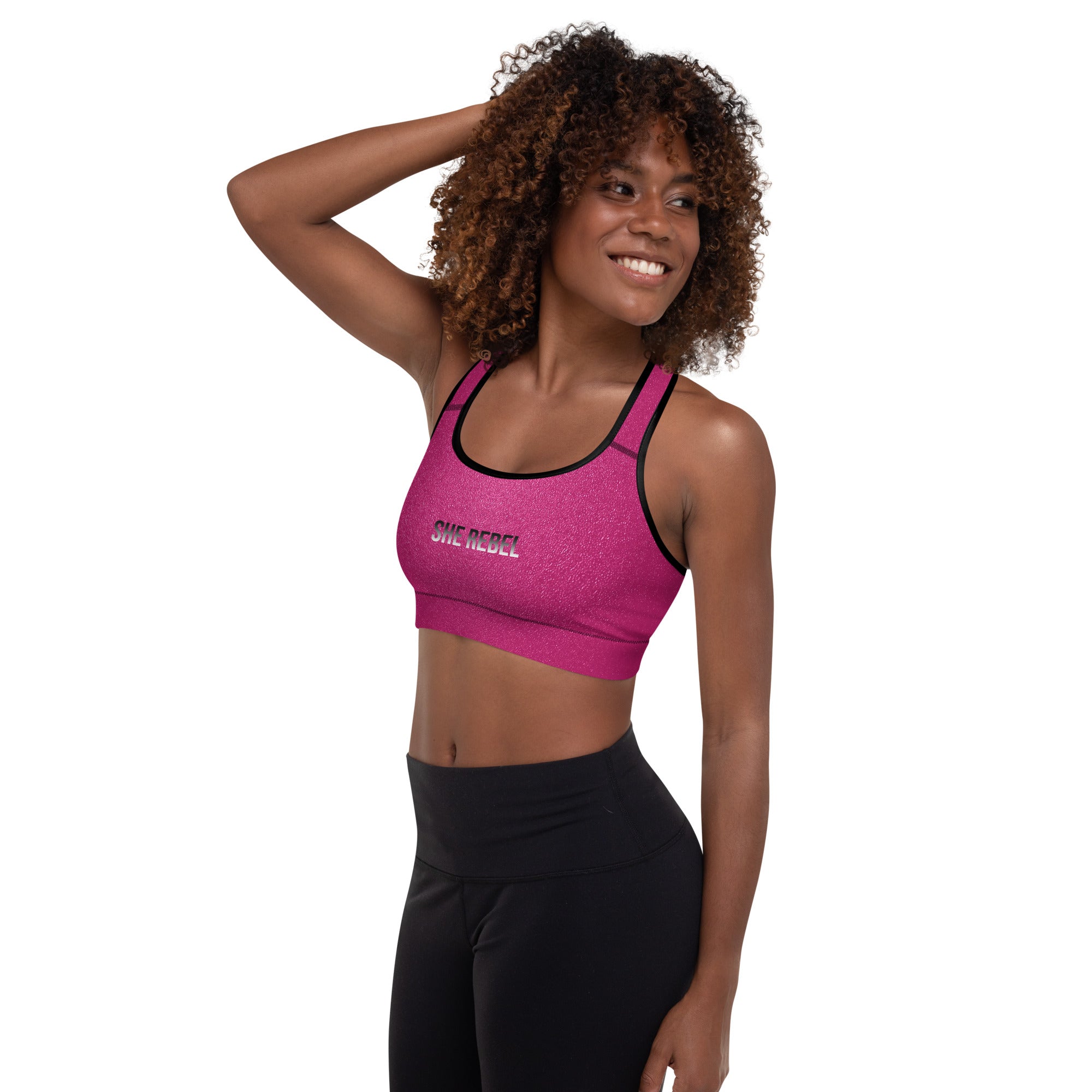 Shiny Barbie Hot Pink Sports Bra